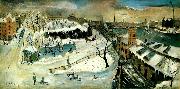 Eric Hallstrom torsgatan i sno china oil painting reproduction